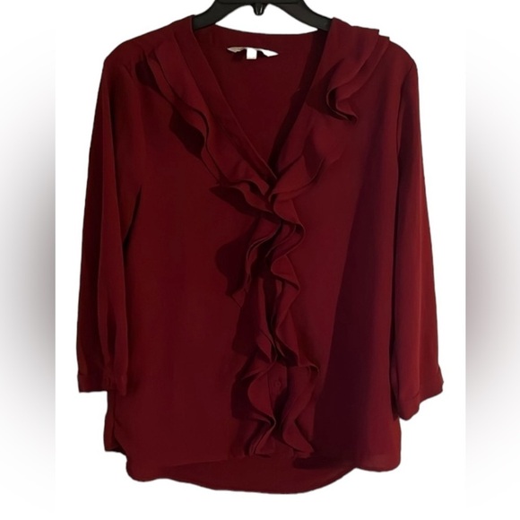 41Hawthorn Ruffle Front V-Neck Blouse - Picture 1 of 5